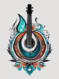 music sign tattoo  simple vector color tattoo