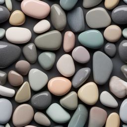 Garden stones with a polished finish and muted pastel tones top view, product photoshoot realistic background, hyper detail, high resolution