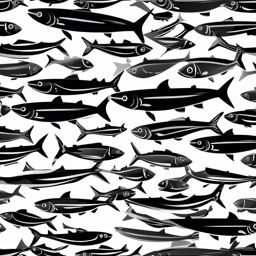 Anchovy Clipart - Anchovy fish forming shimmering schools , minimal, 2d