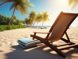Beachside reading and relaxation close shot perspective view, photo realistic background, hyper detail, high resolution