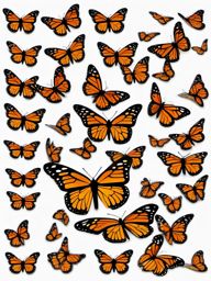 Monarch Butterfly Migration Emoji Sticker - Mass migration of vibrant butterflies, , sticker vector art, minimalist design