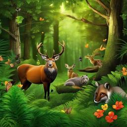 Forest Background Wallpaper - animal forest background  