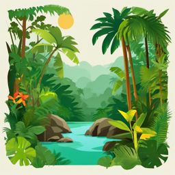 The Amazon Rainforest clipart - World's largest tropical rainforest, ,color clipart vector style