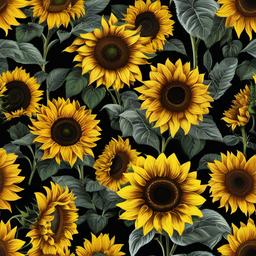 Sunflower Background Wallpaper - sunflowers with a black background  