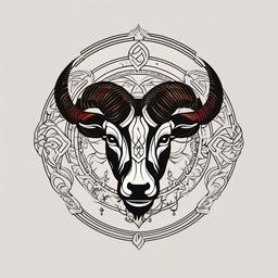 aries capricorn tattoo  simple vector color tattoo