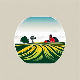 Agriculture Farm  minimalist design, white background, professional color logo vector art