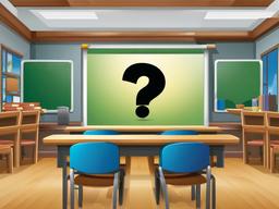 Question Mark clipart - question mark in a classroom setting  