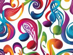 Music Notes clipart - music notes with colorful swirls  