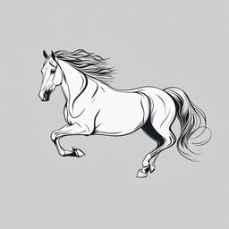 horse tattoo fine line  simple tattoo,minimalist,white background