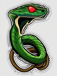 Viper cartoon - venomous snake  cartoon sticker style