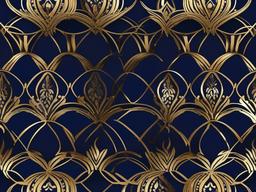 Blue Wallpaper With Gold-Navy blue with elegant gold leaf patterns for a luxurious look  background wallpaper