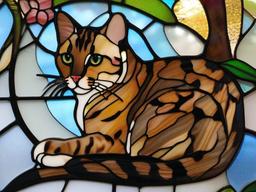 Stained Glass Bengal Cat - Bengal cat with spotted coat  