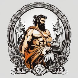 Hephaestus Tattoo - Celebrate craftsmanship and ingenuity with a Hephaestus tattoo, featuring the Greek god of blacksmiths and artisans.  simple color tattoo, white background