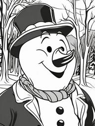 Frosty The Snowman Coloring Pictures  outling,coloring pages,black and whit