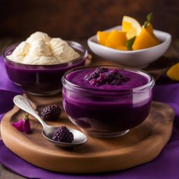 mazamorra morada at a peruvian fiesta - celebrating with purple mazamorra morada, a traditional peruvian dessert, at a lively fiesta. 