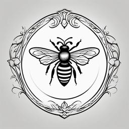 Honey Bee Tattoo Stencil - Opt for accuracy and precision with a honey bee tattoo stencil, ensuring clean lines and a well-defined representation of the insect.  simple tattoo,minimalist,white background