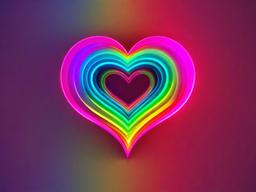 Neon Rainbow Heart Wallpaper  