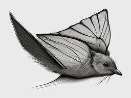 drawing of a common pipistrelle  minimal rough sketch scribbles,doodles,black and white