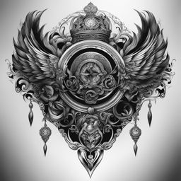 chest tattoo design black and white 