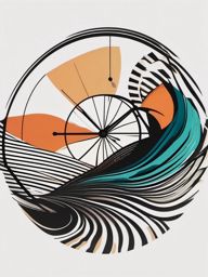 Abstract bike spokes tattoo. Whirlwind of motion.  minimal color tattoo design