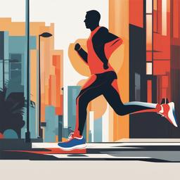 Runner clipart - running shoes hitting the pavement  color,minimalist,vector clipart