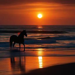 Beach Background Wallpaper - beach horse sunset wallpaper  