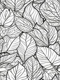 Fallen Leaves Coloring Pages - Piles of Colorful Leaves on the Ground  minimal black outline printable sheet, coloring page