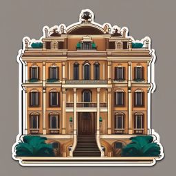 Mediterranean Mansion Sticker - Convey the luxury and opulence of a Mediterranean mansion with this grand sticker, , sticker vector art, minimalist design