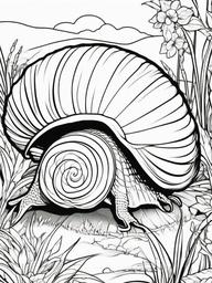 Bug Coloring Pages - Snail slowly making its way across a path  simple coloring pages