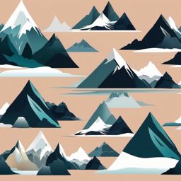 Mountain Photography clipart - Capturing the beauty of peaks, ,vector color clipart,minimal