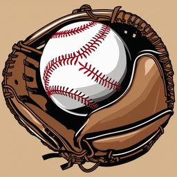 Softball clipart - glove and ball ready for the game  