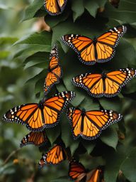 el rosario monarch butterfly sanctuary - paint the enchanting night view of the monarch butterflies clustering in the forests of michoacán, with millions of tiny wings softly fluttering. 