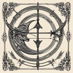 bow and arrow sagittarius tattoo  vector tattoo design