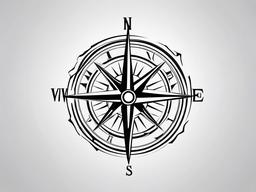 Broken Compass Tattoo - Creative depiction of a broken compass.  simple vector tattoo,minimalist,white background