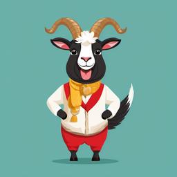 Goat clipart - goat in a funny outfit  clipart