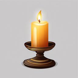 Candle clipart - Candle with soft light.  vector style illustration, white background