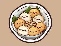 Happy Dumpling sticker- Adorable Dim Sum Delight, , color sticker vector art