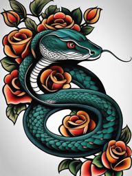 Snake tattoo traditional, Traditional and classic snake tattoos with timeless appeal. colors, tattoo patterns, clean white background