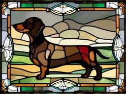 Stained Glass Dachshund - Dachshund with long body and short legs  