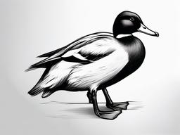 drawing of a mallard duck  minimal rough sketch scribbles,doodles,black and white