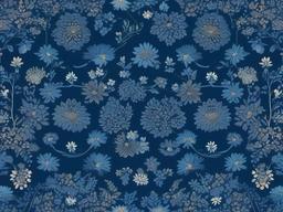 Blue Background With Flowers-Pastel blue with tiny, intricate floral patterns in dark blue  background wallpaper