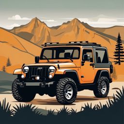 Jeep Clipart - A rugged Jeep for off-road adventures.  color vector clipart, minimal style