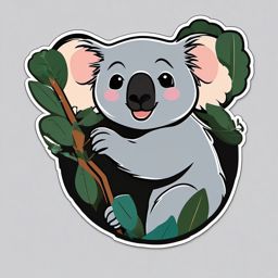 Karaoke Koala sticker- Eucalyptus Crooner, , sticker vector art, minimalist design