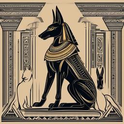 Anubis Egyptian Tattoos-Mystical and ancient tattoos featuring Anubis, the Egyptian god of mummification and the afterlife.  simple color vector tattoo