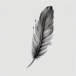 Tiny Feather Tattoo - Extremely small feather tattoo.  simple vector tattoo,minimalist,white background