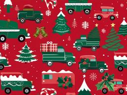 Christmas Red Truck Wallpaper  