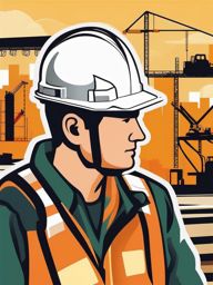 Construction Site Management clipart - Managing a construction site., ,vector color clipart,minimal