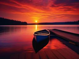 Sunset Wallpaper - Vibrant colors on a peaceful lake.  sunset background