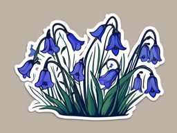 Bluebell Sticker - Welcome the enchanting and bell-shaped blooms of bluebells with this delicate sticker, , sticker vector art, minimalist design