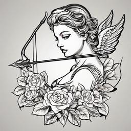 cupid with arrow tattoo  vector tattoo design